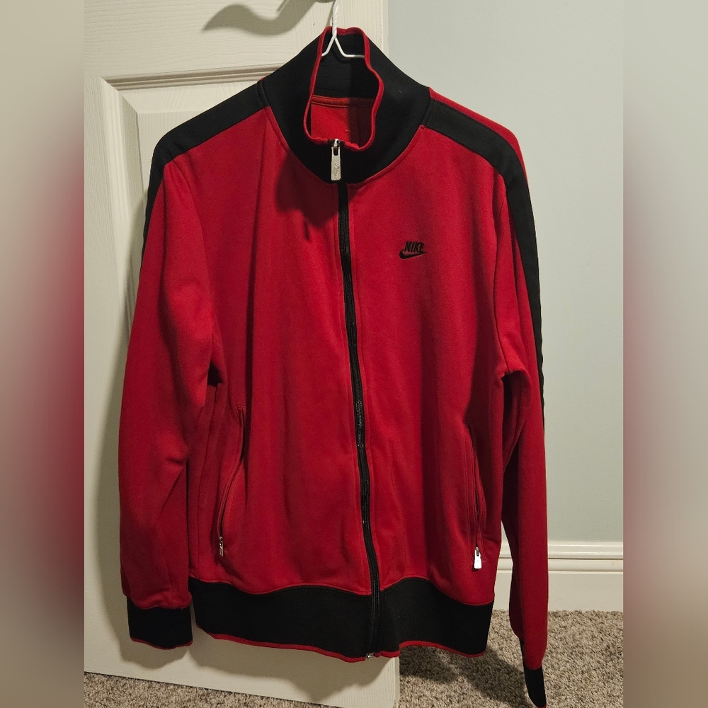 Red Nike full zip light jacket